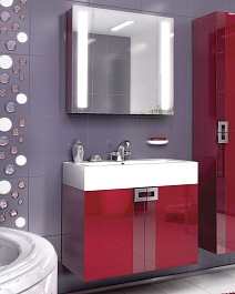  Мебель для ванной "Point 80" красная – фотография-1