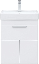 Aquanet Тумба под раковину Ирис New 50 подвесная белая глянцевая – фотография-6