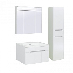 Runo Тумба с раковиной Парма 75 подвесная, 3 двери – фотография-5