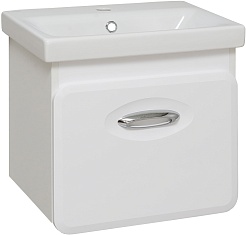 Runo Тумба с раковиной Капри 50 подвесная белая – фотография-1