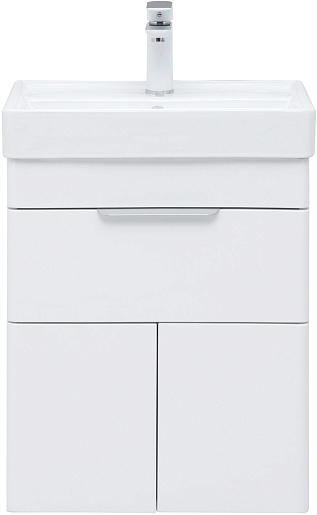 Aquanet Тумба под раковину Ирис New 50 подвесная белая глянцевая – фотография-6