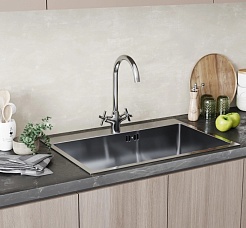 Mixline Смеситель для кухни 1/2 керамический ML37-032 "Cross" – фотография-3