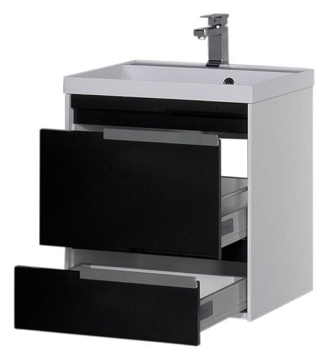 Aquanet Тумба с раковиной "Тиволи 60" черная – картинка-5