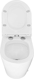 Azario Унитаз приставной AZ102 импульсный безободковый с сиденьем микролифт белый – фотография-8