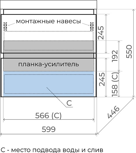 Style Line Тумба с раковиной Манхэттен 60 Plus подвесная эмаль олива матовая – картинка-7