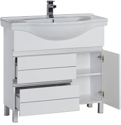 Aquanet Тумба с раковиной "Доминика 90" белая – фотография-6