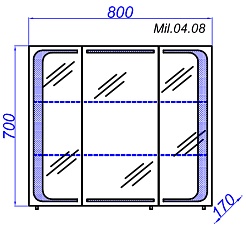 Aqwella Зеркальный шкаф Милан 80 – фотография-5