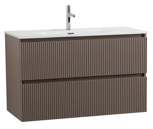 BelBagno Тумба с раковиной Uno mini 100 подвесная Бежевый матовый с раковиной BB-8099-3-100 – фото-1