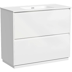 Sancos Мебель для ванной Libra Floor 100 белый глянец – фотография-6