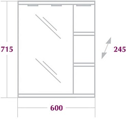 Onika Зеркальный шкаф Карина 60.01 L – фотография-2