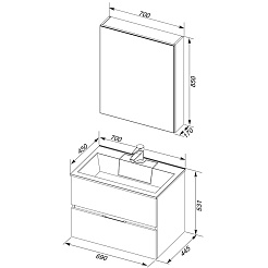 Aquanet Мебель для ванной Алвита 70 серый антрацит – фотография-9