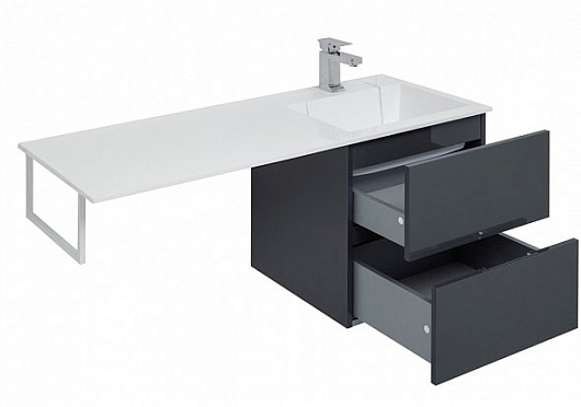 Aquanet Тумба с раковиной Алвита 120 R серый антрацит – картинка-11