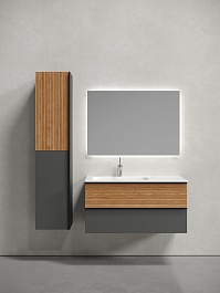 Sancos Тумба под раковину Delta 100 L дуб красный/графит – фотография-3