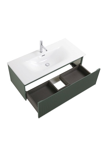 BelBagno Тумба с раковиной Uno 100 с 1 ящиком подвесная Еловый матовый с раковиной BB-8099-100 – картинка-7