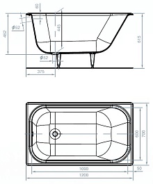Универсал Ванна чугунная "Каприз" 120x70 – фотография-4