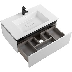 Cezares Тумба с раковиной Slider 80 с 2 ящиками белая – фотография-20