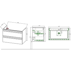 Aquatek Тумба с раковиной Вега 80 подвесная матовая серая – фотография-6