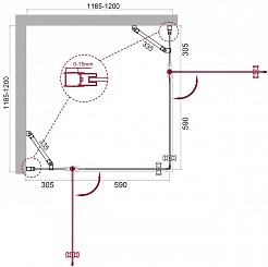 BelBagno Душевой уголок Etna 120/120 ETNA-A-22-120-C-Cr стекло прозрачное – фотография-9