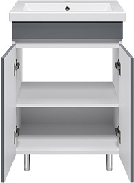 Misty Тумба с раковиной Майна 60 графит/белая – фотография-3