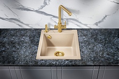 Milacio Мойка кухонная Murcia 42 Cuarzo бежевая – фотография-2