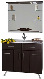 Водолей Мебель для ванной "Ницца D 100" венге с б/к, умывальник Elen – фотография-1