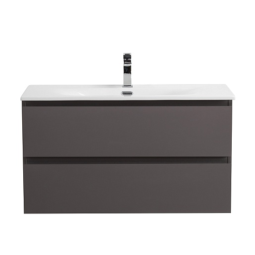 BelBagno Тумба с раковиной Kraft 100 подвесная Темно-Серый матовый с раковиной BB-8099-100 – фотография-2