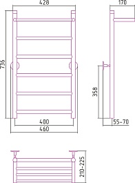 Стилье Полотенцесушитель Универсал-54 800х400 – фотография-2