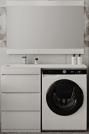 Style Line Мебель для ванной Даллас 110 L Люкс Plus 3 ящика белая – фотография-1