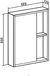 Runo Зеркальный шкаф Эко 52 серый бетон – фотография-3