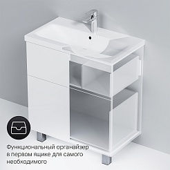 Am.Pm Тумба с раковиной Gem 75 белый глянец – фотография-7