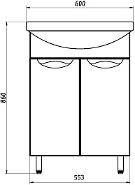 ASB-Mebel Тумба под раковину Мессина 60/2 белая – фотография-5