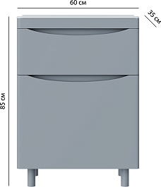 Vivon Тумба с раковиной Ostin 60 напольная серая матовая – фотография-20