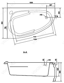 Cersanit Акриловая ванна Joanna 150 L, белая – фотография-3