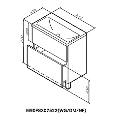 Am.Pm Мебель для ванной Gem 75 глянец белый, напольная, с 2 ящиками – фотография-12