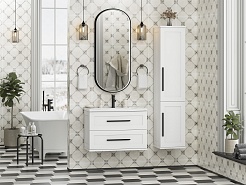 Misty Мебель для ванной Модерн 80 подвесная белая – фотография-9