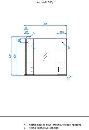 Style Line Зеркальный шкаф Панда 900/С – фотография-3