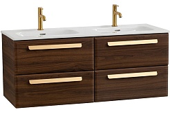 BelBagno Мебель для ванной Eco Cer-N 120 с 4 ящиками орех шоколад софт CZR-8073-120-2 ручки сатиновое золото – фотография-4