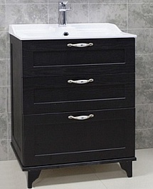 Акватон Мебель для ванной "Леон 65 Н" ясень черный – фотография-4