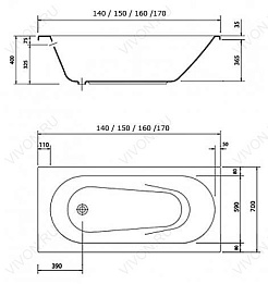 Vidima Акриловая ванна "Видима" 160 см – фотография-3