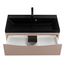 BelBagno Тумба с раковиной Marino 80 подвесная Capucino Lucido с раковиной 80/45 ART-AST-NERO – фотография-4