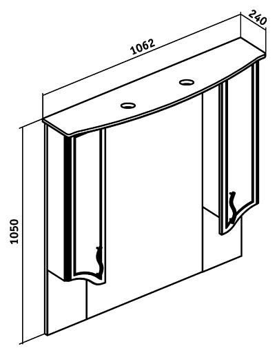 Runo Зеркальный шкаф Севилья 105 – картинка-3