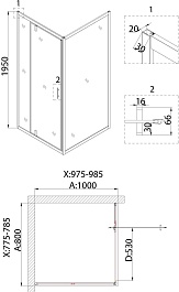 Niagara Душевая дверь в нишу Nova NG-83-8AB – фотография-3