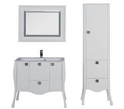 Aquanet Тумба с раковиной "Мадонна 120" белая с кристаллами "Swarovski" (168901) – фотография-2