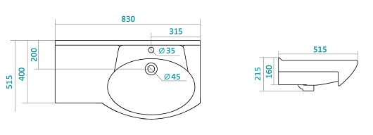 Merkana Тумба с раковиной Пиллау 82 L – картинка-5