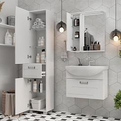 Volna Зеркальный шкаф Joli 70 L белый – фотография-9