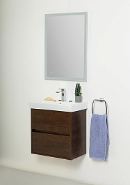 BelBagno Тумба с раковиной Neon 50 с 2 ящиками подвесная Rovere Scuro – фотография-9