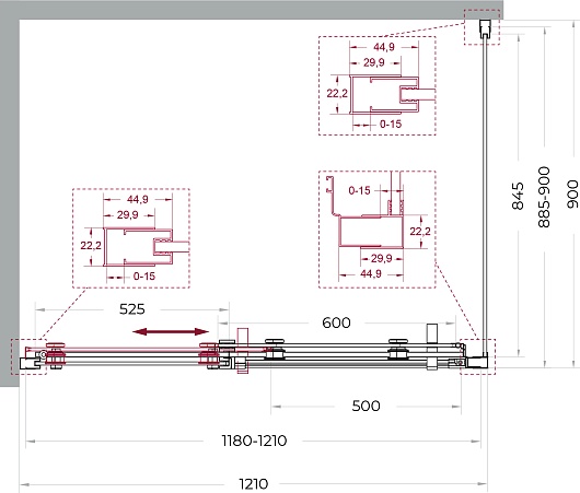 BelBagno Душевой уголок Marino MARINO-2-AH-1-120/90-C-Cr 120x90 профиль хром стекло прозрачное – фотография-10