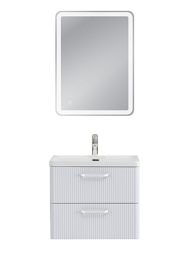 BelBagno Тумба с раковиной Due 50 подвесная Bianco Lucido ручки Белые – фотография-8