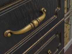 Какса-а Пенал для ванной Патина 30 черный с золотом – фотография-4