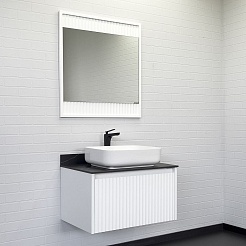 Comforty Тумба с раковиной Марсель 75 T-Y9378 подвесная белая матовая – фотография-7